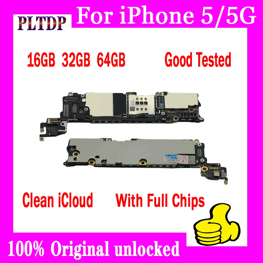 Бесплатный iCloud для iphone 4 4S 5 5C 5S SE материнская плата 8 ГБ/16 ГБ/32 ГБ 100% Оригинальный