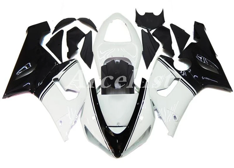 

Новый ABS весь мотоцикл велосипед обтекатели комплект подходит для Kawasaki Ninja ZX-6R 2005 2006 05 06 636 кузов женский костюм из двух вещей черно-белый