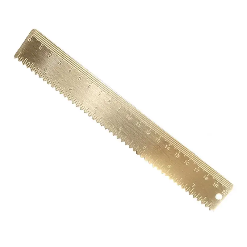 

2021 New 20cm Brass Wave Straight Ruler Bookmark Cartography Painting Measuring Tool Stationery Office School Supplies