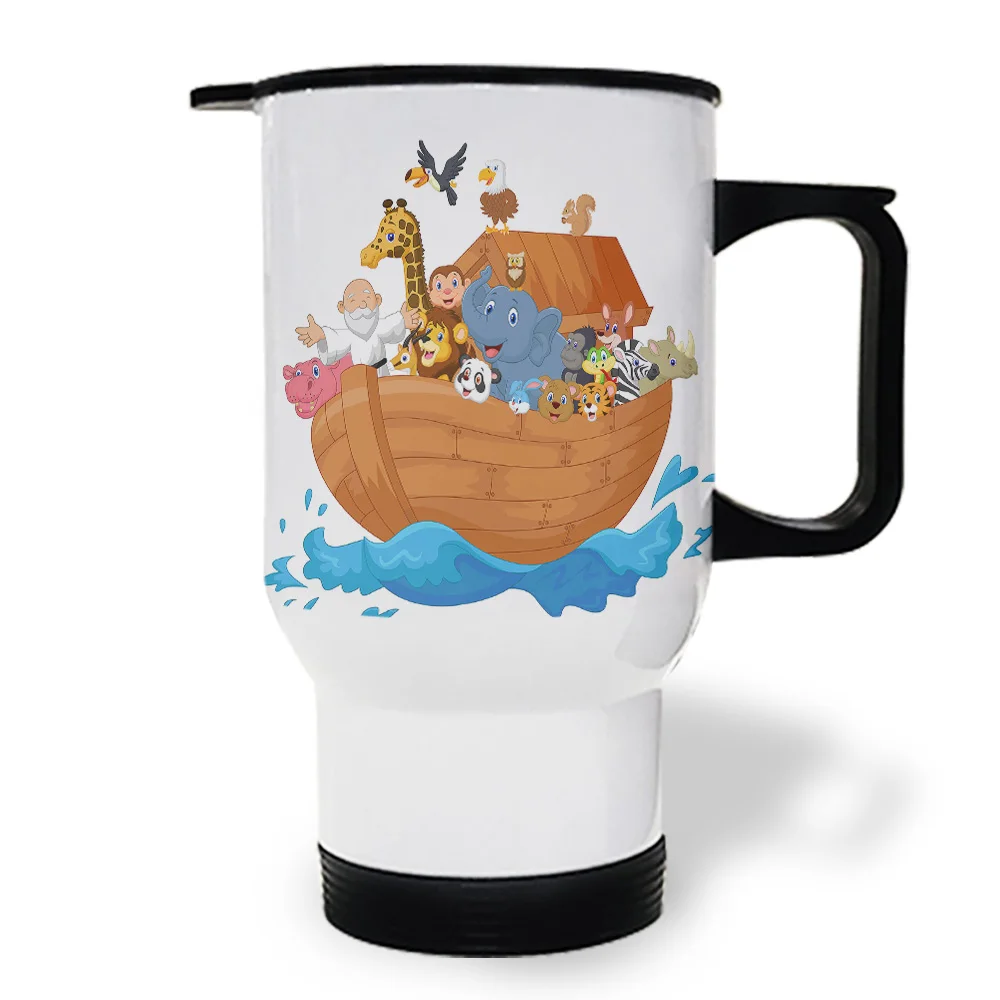 Noah'S Ark мультяшная лодка животные кофейная кружка для путешествий