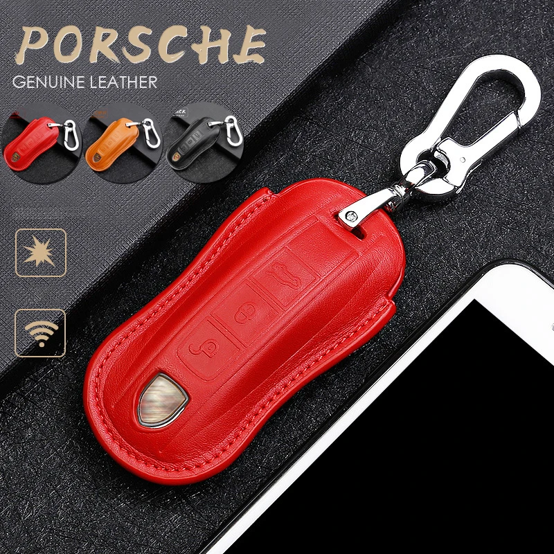Чехол для автомобильного ключа из натуральной кожи Porsche Cayenne 911 996 Panamera Macan Boxster 986 987