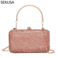 golden luxury new design party handbags small rhinestones shoulder evening bags diamonds purse