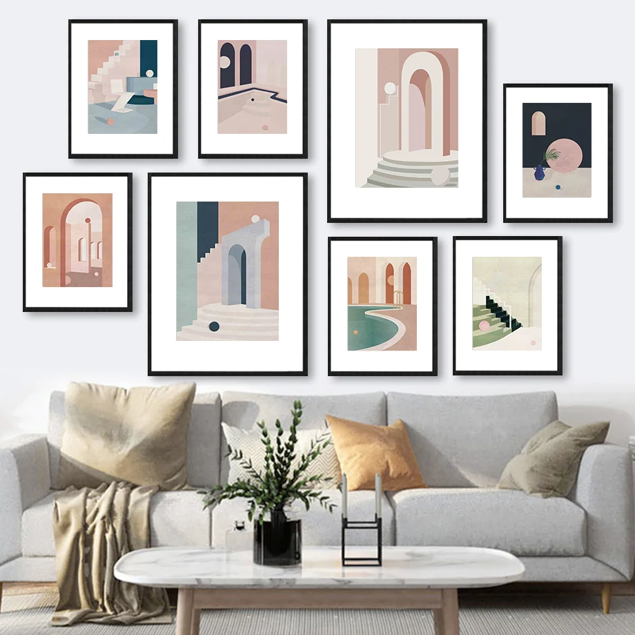 

Ball Vase Door Step Geometry Wall Art Canvas Painting Nordic Posters And Prints Wall Pictures For Living Room Bohemian Decor