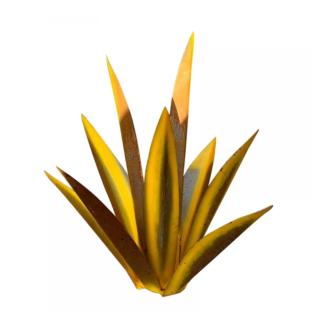 

27cm/35cm DIY Metal Art 9 Leaves Tequila Rustic Sculpture Garden Yard Art Sculpture Home Decor Garden Signs Decoration salon New
