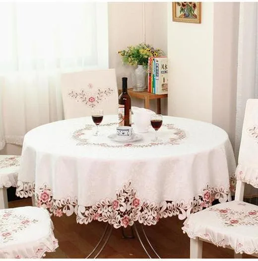 Wedding Embroidered Tablecloth Party &amp Banquet Round or Rectangle Dinning Table Cloth Coffee Cover Rose Runner | Дом и сад