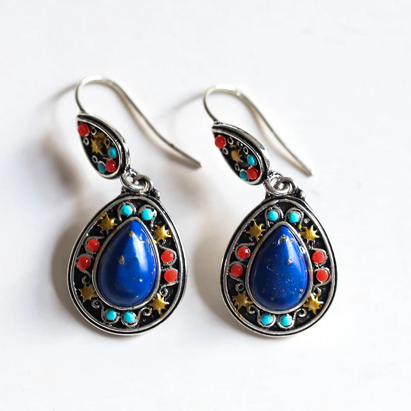 Модные Винтажные богемные этнические разноцветные Висячие серьги для женщин