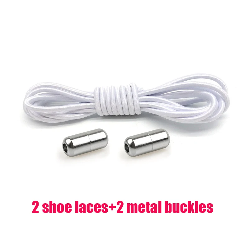Elastic No Tie Shoelaces Round Shoe Laces For Kids and Adult Sneakers Shoelace Quick Lazy Metal Lock Strings Rope Without Ties