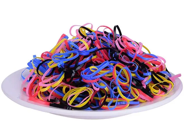 100 шт цветная эластичная резинка Детские аксессуары для волос | Детская одежда и