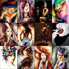 Картина по номерам, портрет зрелой женщины, картины маслом для гостиной, настенные украшения для дома, наборы для рисования, подарок