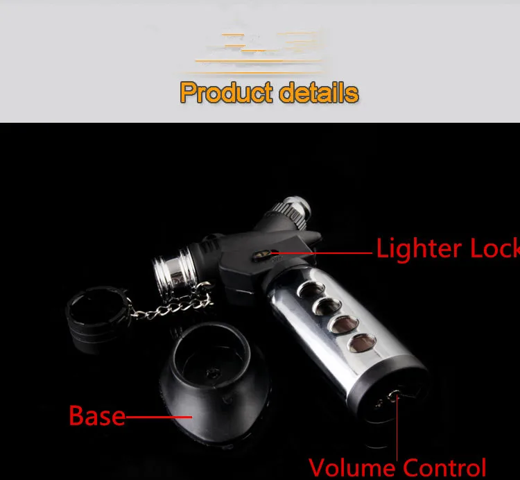 Зажигалка турбо 1300 C регулируемая ветронепроницаемая с бутаном струйная|Спички| |