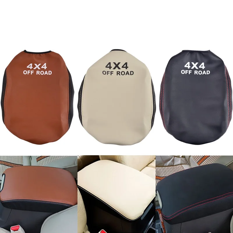 

Leather Car Armrest Box Cover Console Armrest Cover For Toyota Land Cruiser 200 LC200 FJ200 2008-2018 Interior Accessories Black