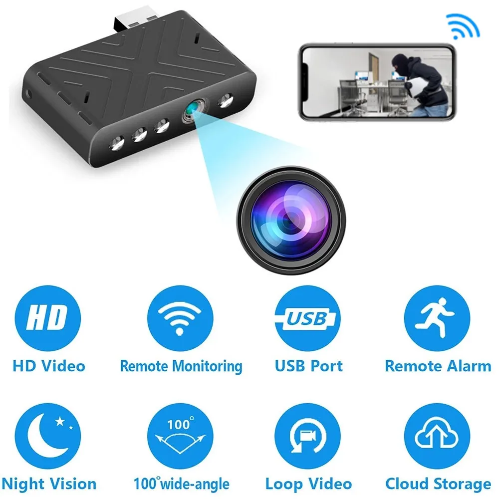 

TY9 Mini Wifi IP Camera Night Vision Camera Indoor WiFi Remote Monitoring Wireless Real-time Video Surveillance Smart Camera