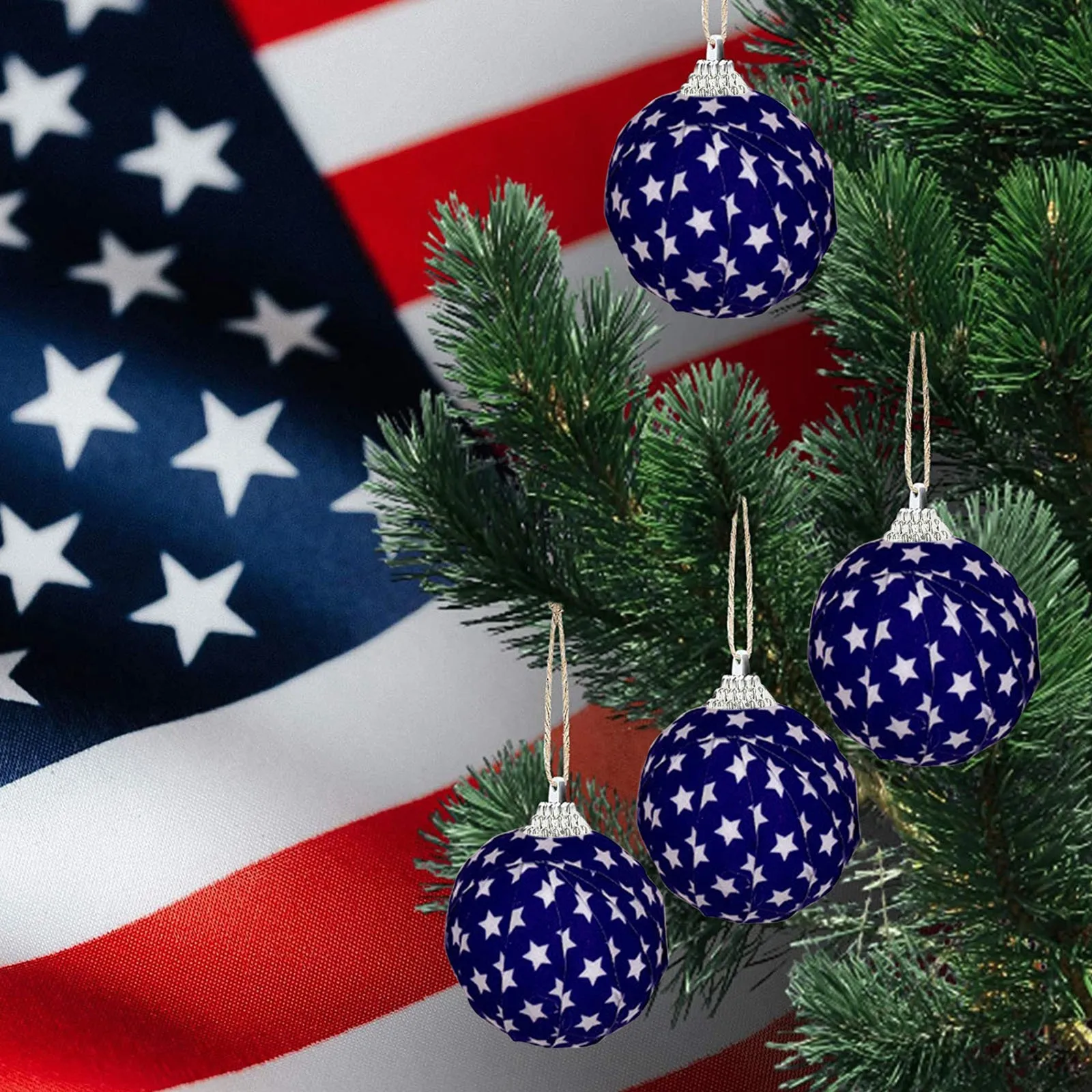 День Независимости круглый шар дерево Подвески Декор тканевый мячик украшения