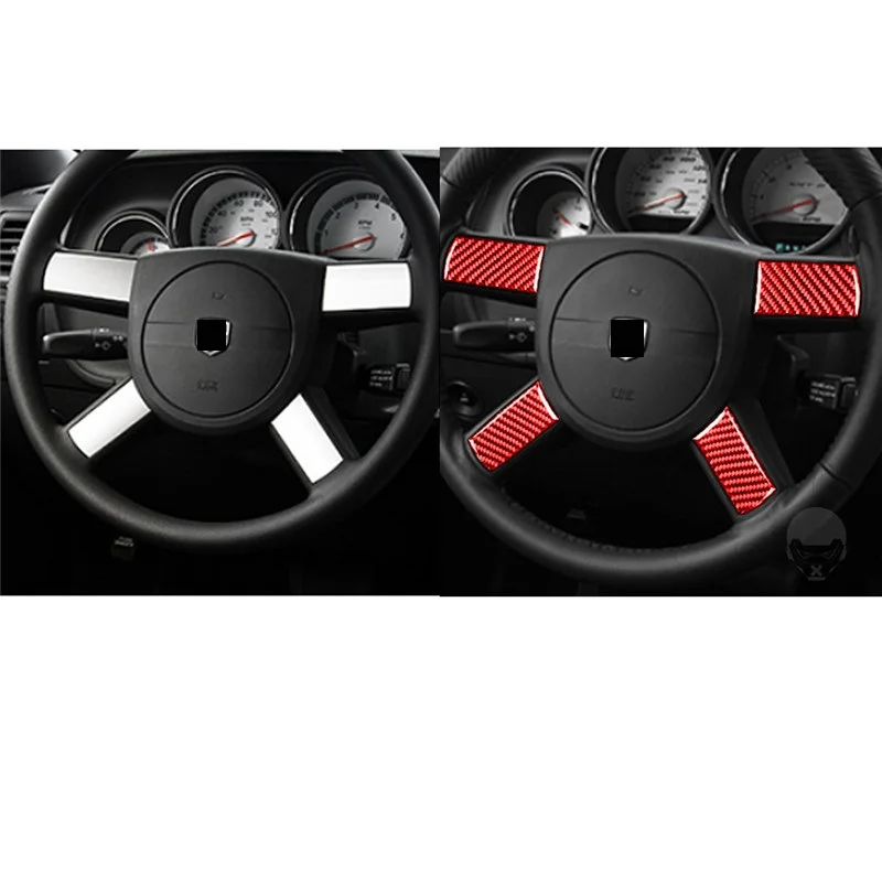 

Red Carbon Fiber Car Stickers For Dodge Challenger 2008-2014 Button B 4 Pieces Car Accessories