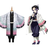 anime demon slayer kimetsu no yaiba kochou shinobu cosplay costume kimono kids cloak coat halloween carnival suit