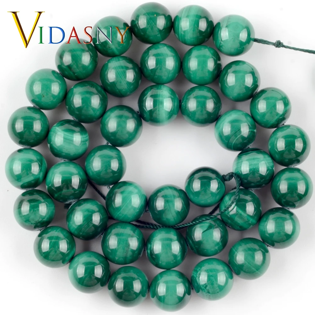 

Natural Stone 6/8/10mm Malachite Round Beads for Jewelry Making Bracelet Necklace Accessories 15" Wholesale
