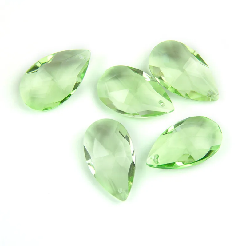light green K9 38 мм Стеклянная кристальная Люстра хрустальные подвески в форме миндаля красивые призмы-кристаллы капли для ЧАСТИ висячей лампы - Цвет: light green
