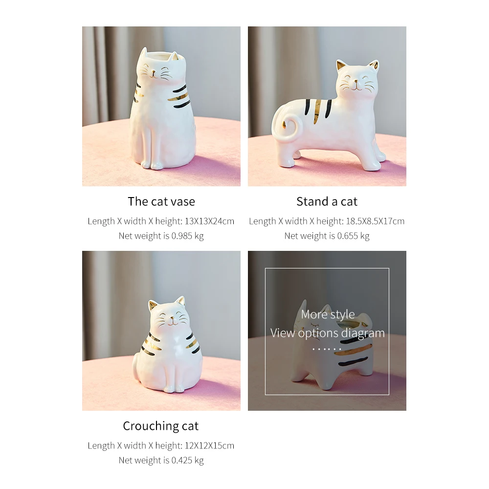 

Cute Ceramic Cat Flower Pot Nordic Home Decoration Pots for Plants Ceramic Planter Balcony Living Room Decor Animal Sculpture