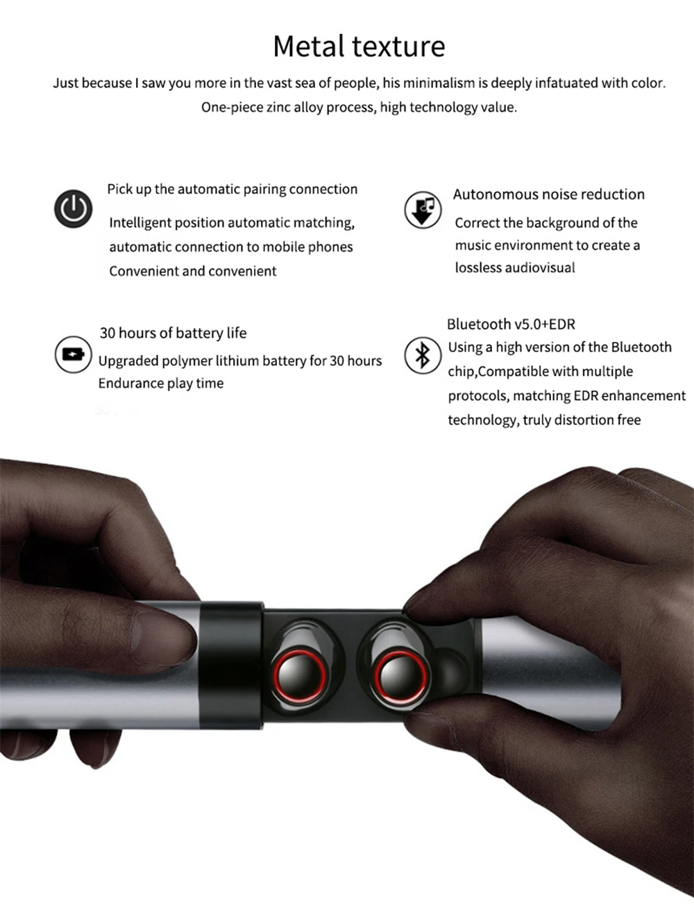 ANRY S2 4,2 True TWS беспроводные наушники, Bluetooth наушники, спортивные наушники, стерео гарнитура с зарядным устройством 1200 мАч, супер мощность