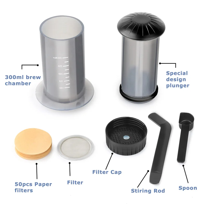 

TTLIFE Portable Aero Press Frinsh Press French Rok Espresso Maker Coffee Percolators Cafe Coffee Pot For Espresso Machine Lever