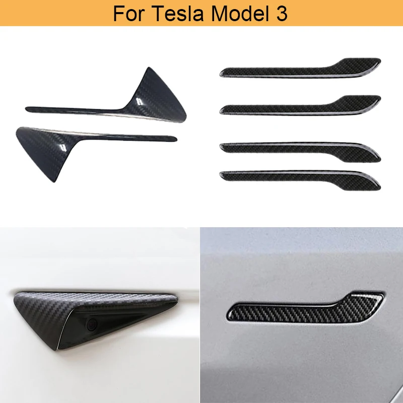 

Боковые зеркала автомобиля крышки вентиляционных отверстий планки для Tesla модель 3 2017 2018 2019 автомобиля боковой двери ручки крышки планки су...