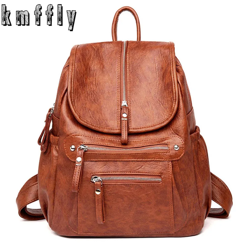 Женский кожаный рюкзак высокого качества многофункциональный для женщин