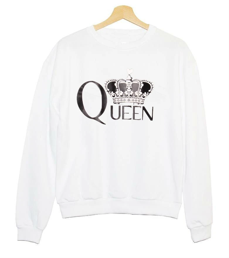 Queen Printed Hoodies Sweatshirts 2022 Women Casual Kawaii Harajuku New Sweat Punk For Girls Clothing European Tops Korean
