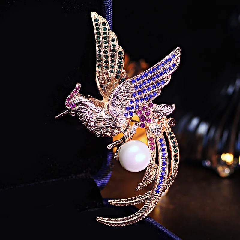 Брошь с птицами из циркония булавка для женщин золотые броши в форме животного