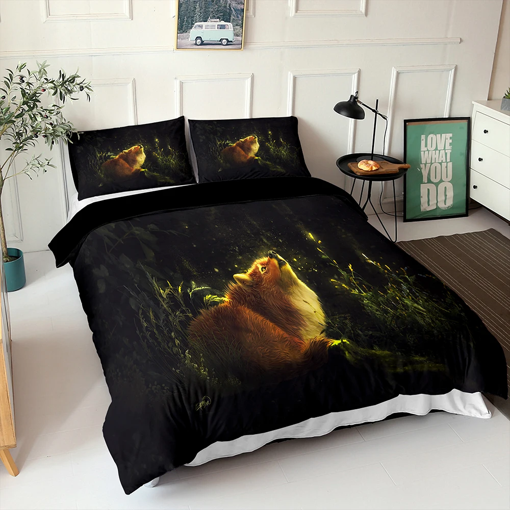 

Fox Animal Pattern Bedroom Duvet Cover Set(including Pillowcase)2/3PS Single/Double/King Size Bedding Set