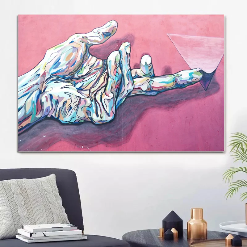 Абстрактная ручная масляная живопись напечатанная на холсте современный