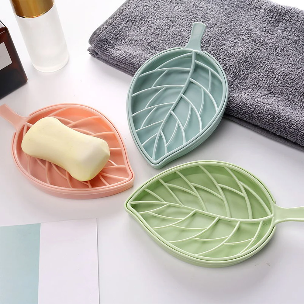 1 шт. двойной слой лист форма Слива мыльница контейнер для хранения Портативный