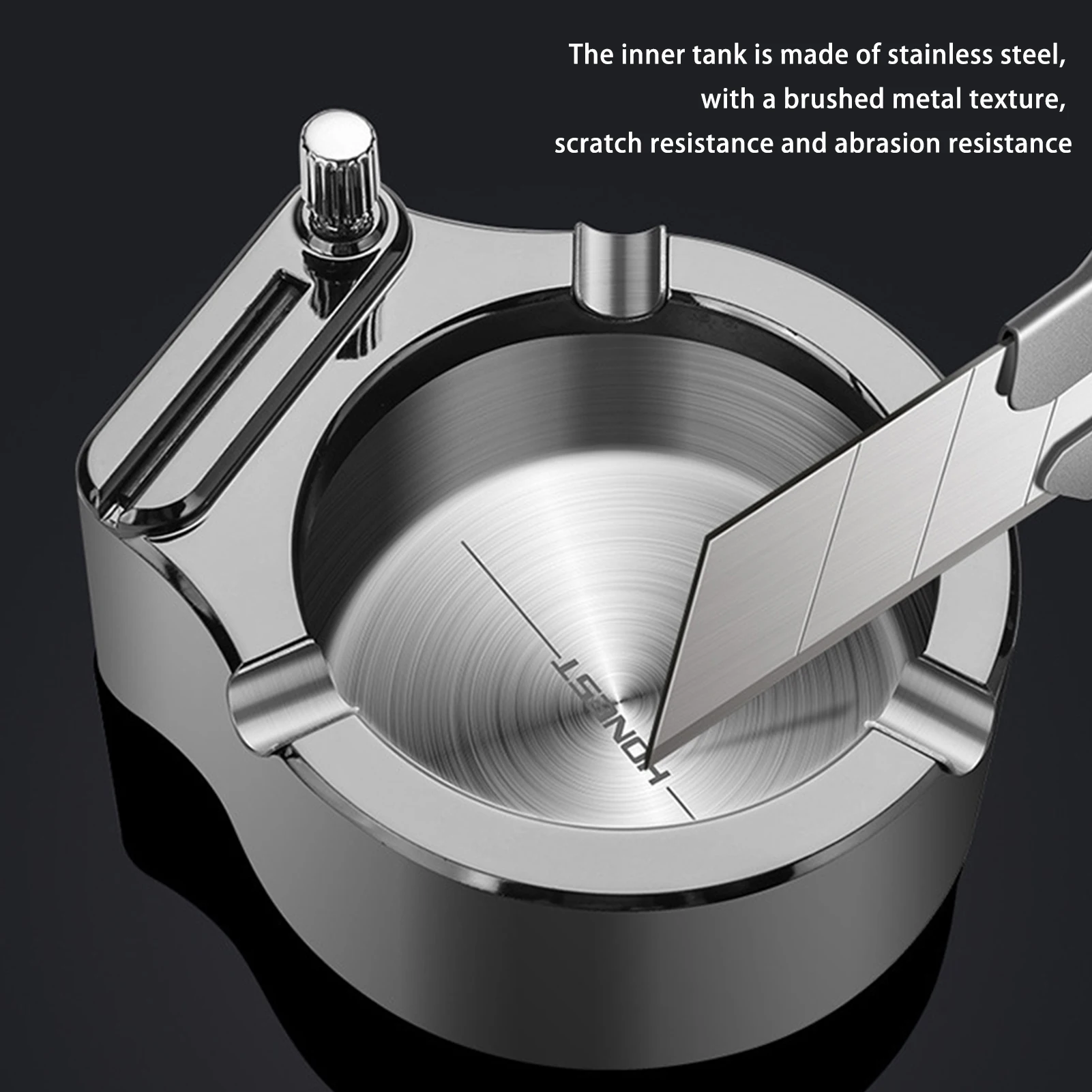 

Protable Ash Tray Stainless Steel High Temperature Resistant Coverless Ashtrays Tobacco Bowl Desktop Ash Holder