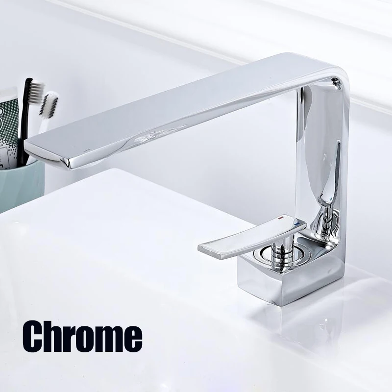 chrome Basin Faucets Black/White Brass Faucet Bathroom Sink Faucet Single Handle Deck Mounted Toilet Hot And Cold Mixer Water Tap - Цвет: chrome