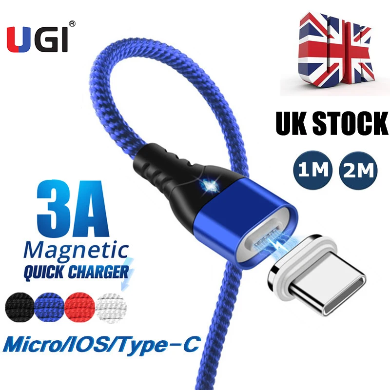 УГИ (в наличии в Великобритании) 3A Быстрый Магнитный Кабель зарядного устройства