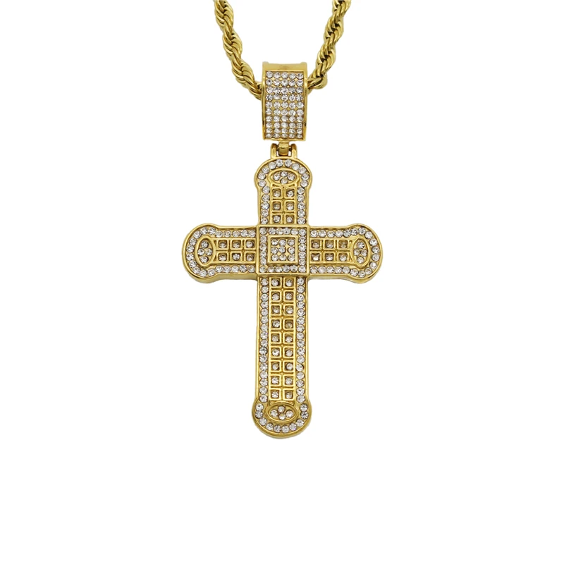 

High Quality Stainless Steel Couple Necklaces For Women Trendy Gold Color Cross Pendants Men Friendship Jewelry Valentines Gift