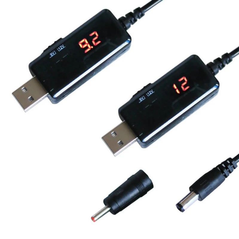 USB кабель конвертер DC 5 В до 9 в 12 Шаг-вверх с Jack 5/3 мм преобразователь напряжения |