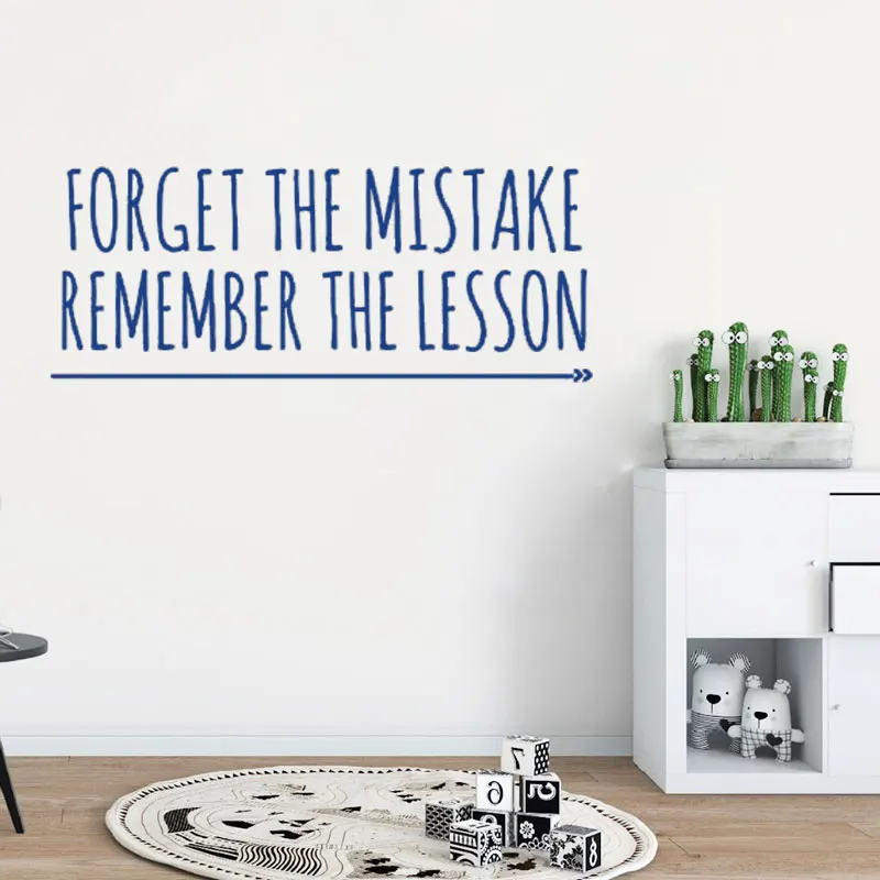 

Forget Mistake Wall Decals Quote Decal Wallpaper vinyl Stickers Art Decoration DIY Home Decor Bedroom Office Room CX184
