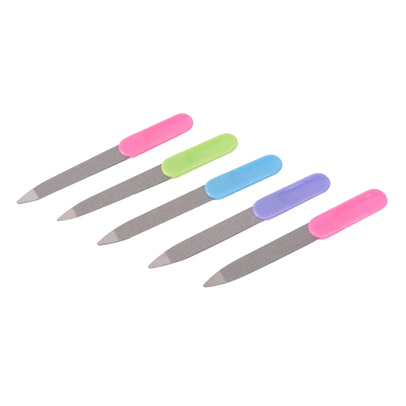 

5 шт./лот буферы для дизайна ногтей пластиковая ручка металлические двухсторонние пилки для ногтей профессиональная пилка для ногтей инстр...