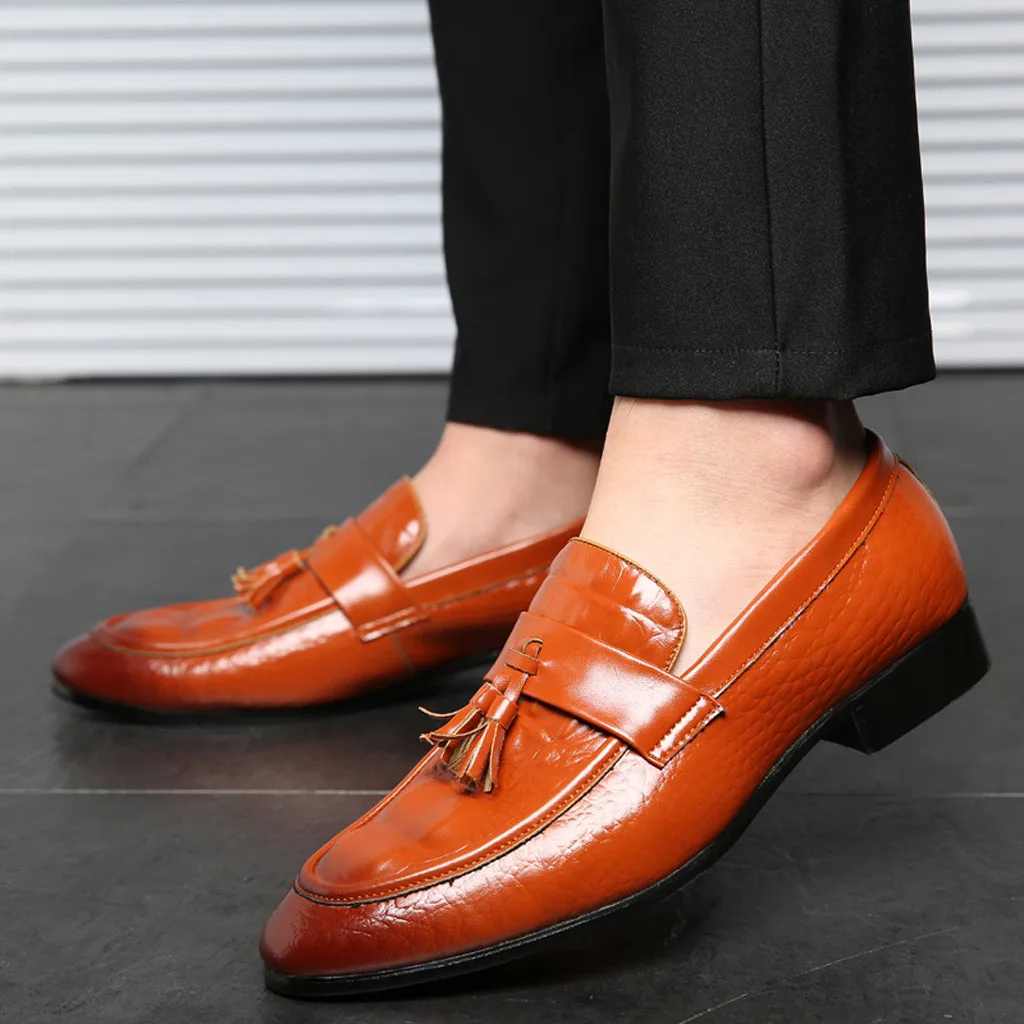 

Мокасины мужские кожаные, туфли для вождения, плоская подошва, без застежки, итальянские лоферы с бахромой