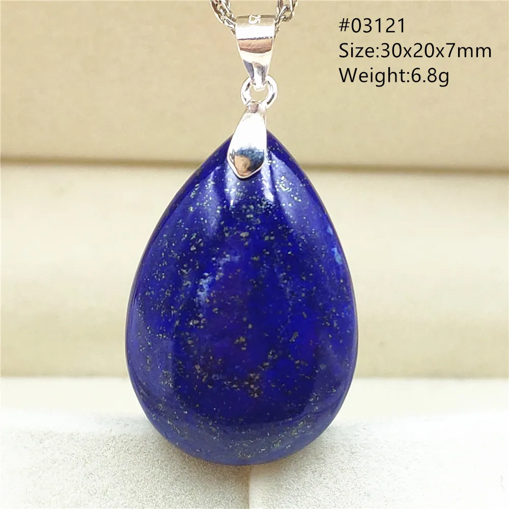 Doğal mavi Lapis Gemstone li taş kolye kadın erkek su damlası dikdörtgen taş Lapis Necklace li kolye takı AAAAAA