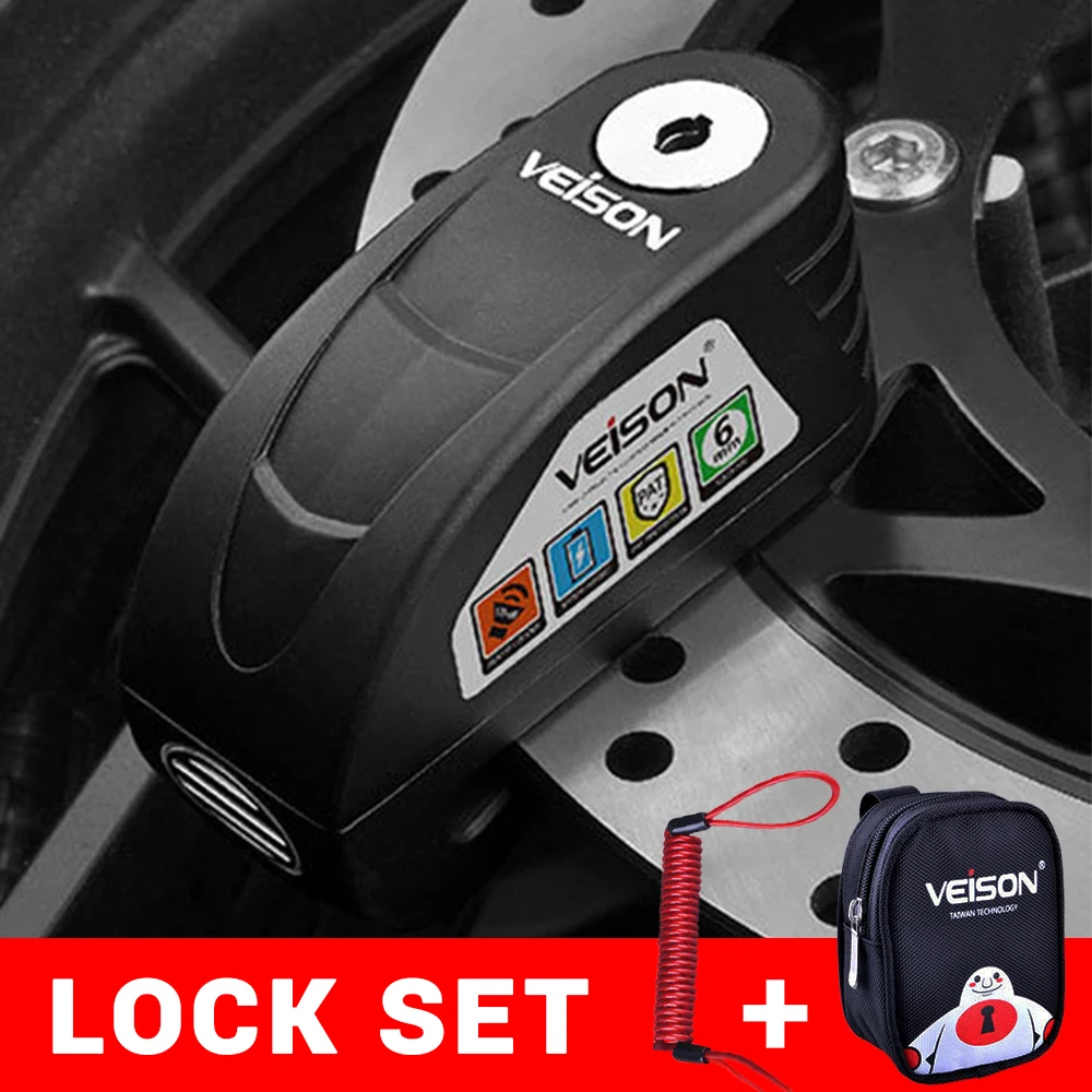 

VEISON Motorcycle Lock Waterproof Motorcycle Alarm Steel Disc Lock Security Anti Theft Bike Lock Para Moto Alarma Moto LOCK