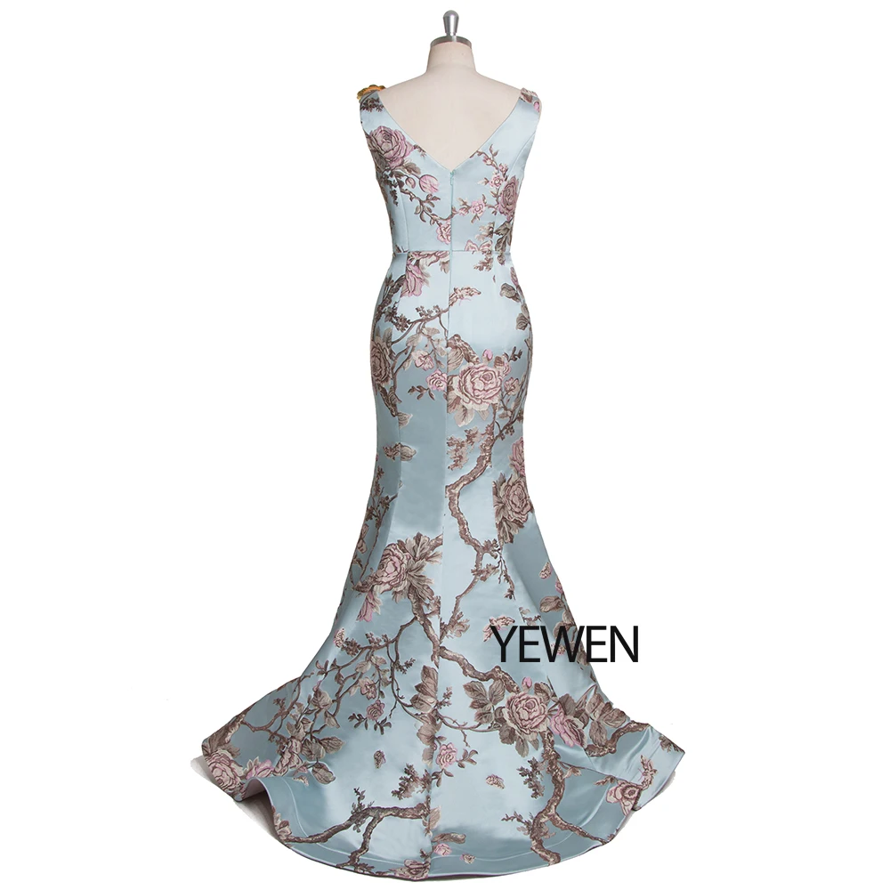 Элегантное Вечернее Платье с V образным вырезом небесно Голубые Вечерние платья