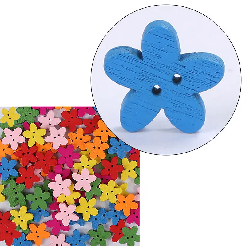 100 шт. 15 мм кнопки для украшения цветные деревянные пуговицы шитья скрапбукинга