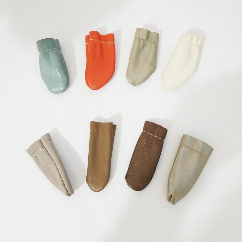 1 шт. из натуральной воловьей кожи случайный Цвет напальчник шерстяной фетр