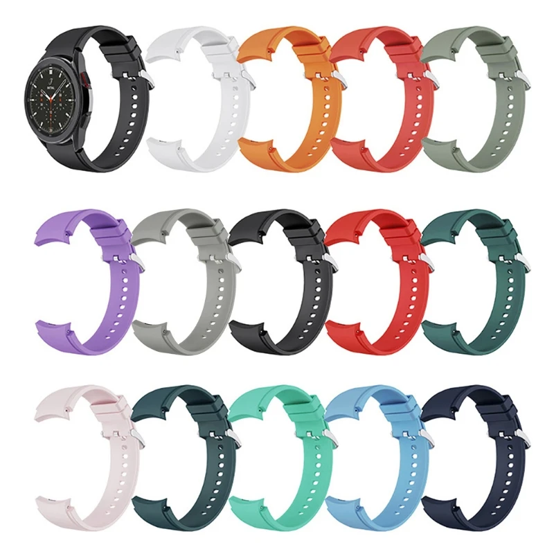 

W3JB Silicone Strap For -Samsung -Galaxy Watch4 classic 46mm 42mm Replacement Wristbands For -Galaxy Watch 4 44mm 40mm Curved