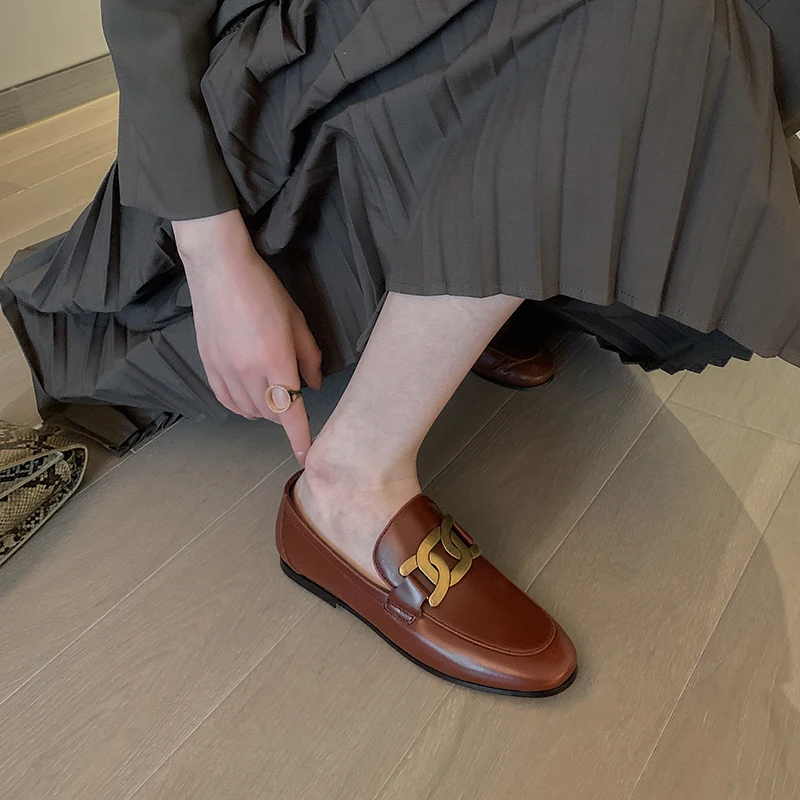 

QZYERAI Brand Black Brown Women Low Heel Shoes Genuine Leather Cowhide Wedding Party Shoes Oxford Pumps Shoes