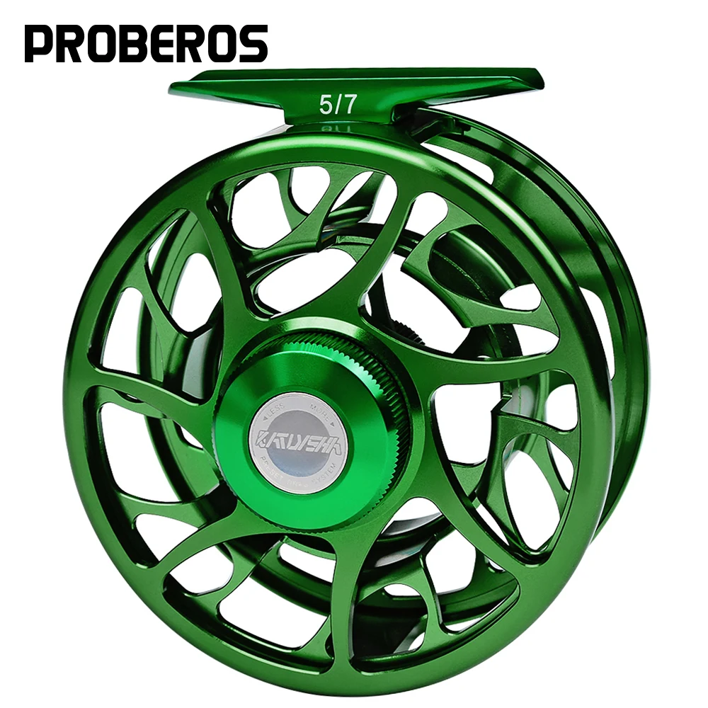 Катушка для ловли нахлыстом PROBEROS 3 + 1 шарикоподшипник зеленая катушка рыбы с ЧПУ