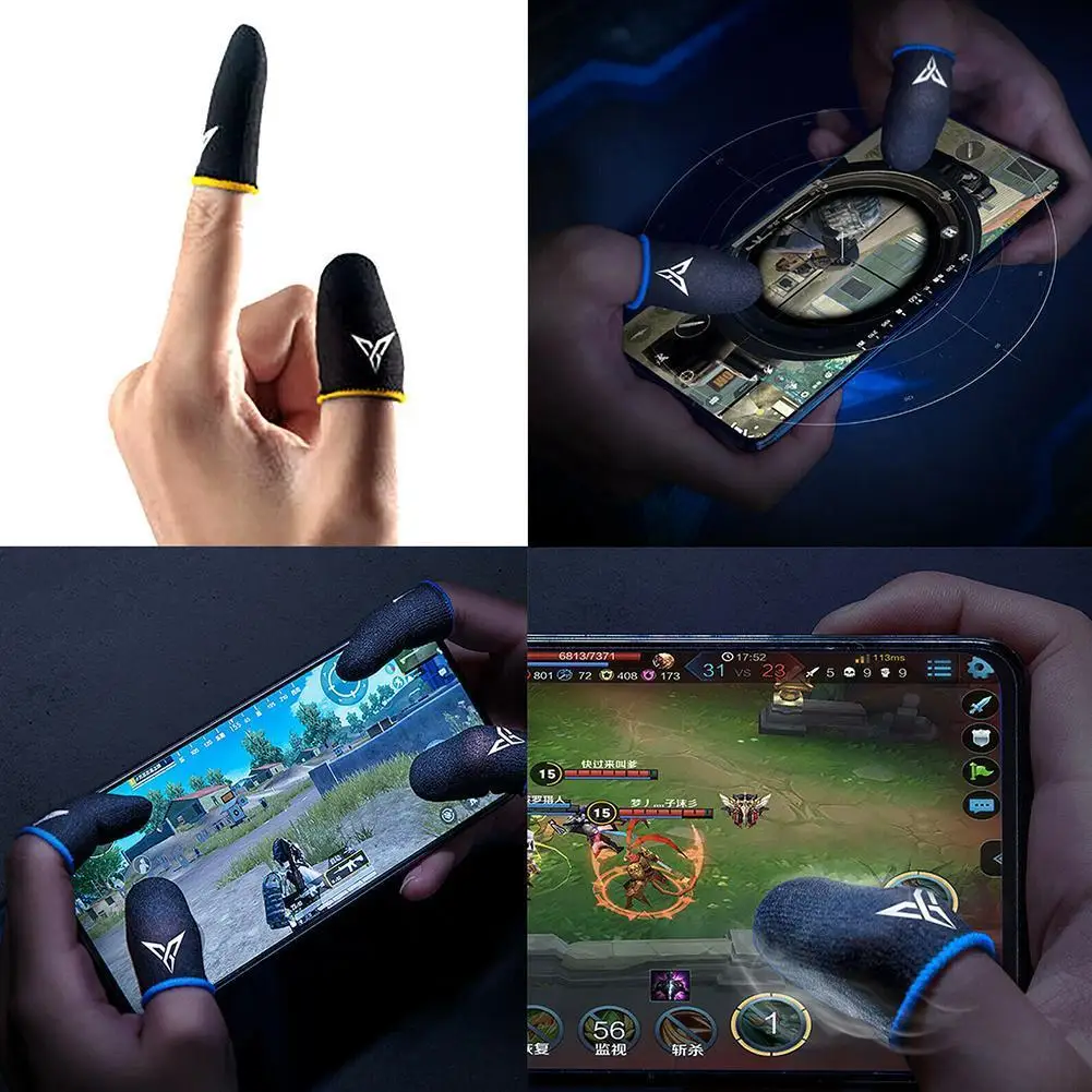 

Sweat-Proof Finger Cover Sleeve Screen Thumbs Mobile Game Controller Gloves For PUBG Phone Gaming