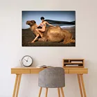 Плакаты на стену с изображением сексуальной девушки и верблюда, современные картины HD на холсте, настенные картины для декора гостиной