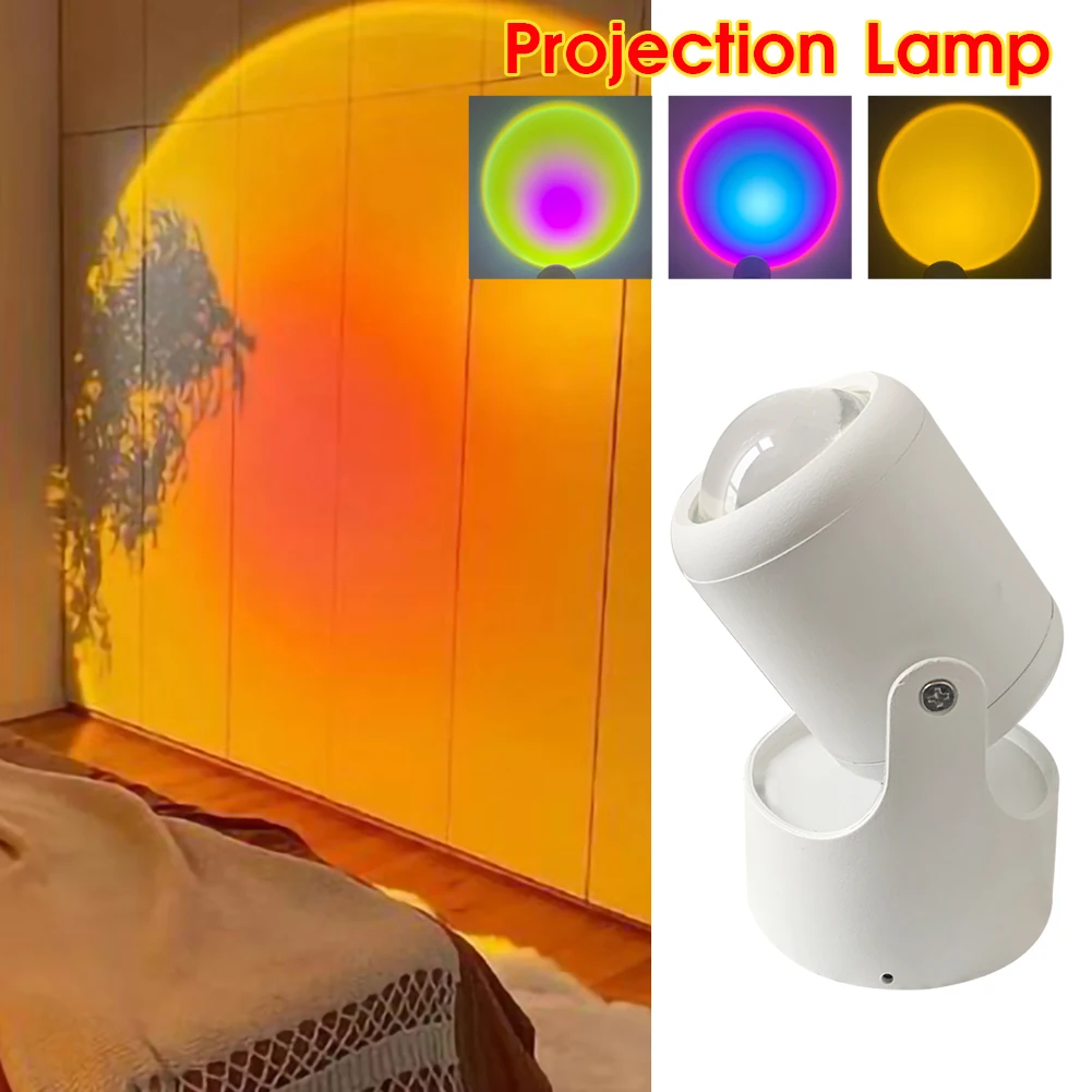 

USB Rainbow Sunset проектор светильник светодиодный ночной Светильник Кофе магазина бар атмосфера лампа фоновая стена декорация для Спальня